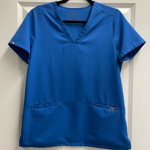 FIGS Royal Blue Casma Three-Pocket Scrub Top